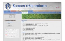 web stránka Komory Reštaurátorov